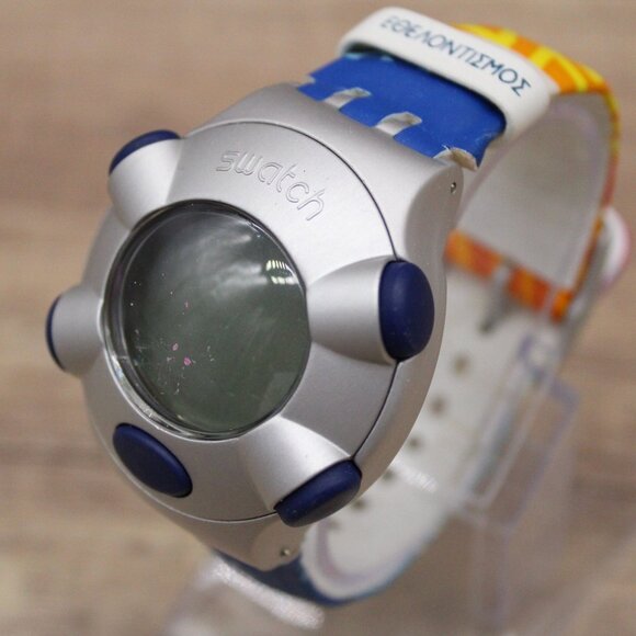 Vintage Swatch Digital Watch Mens Beat Aluminum Athens 2004 Special Edition Rare